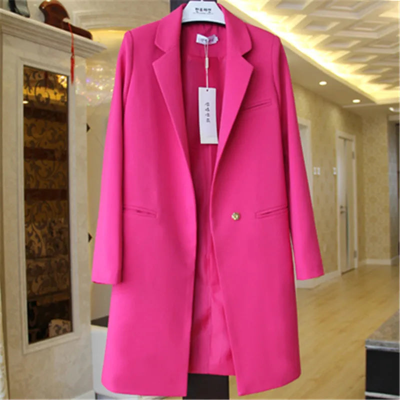 Damen Longline-Blazer mit Ein-Knopf-Verschluss
