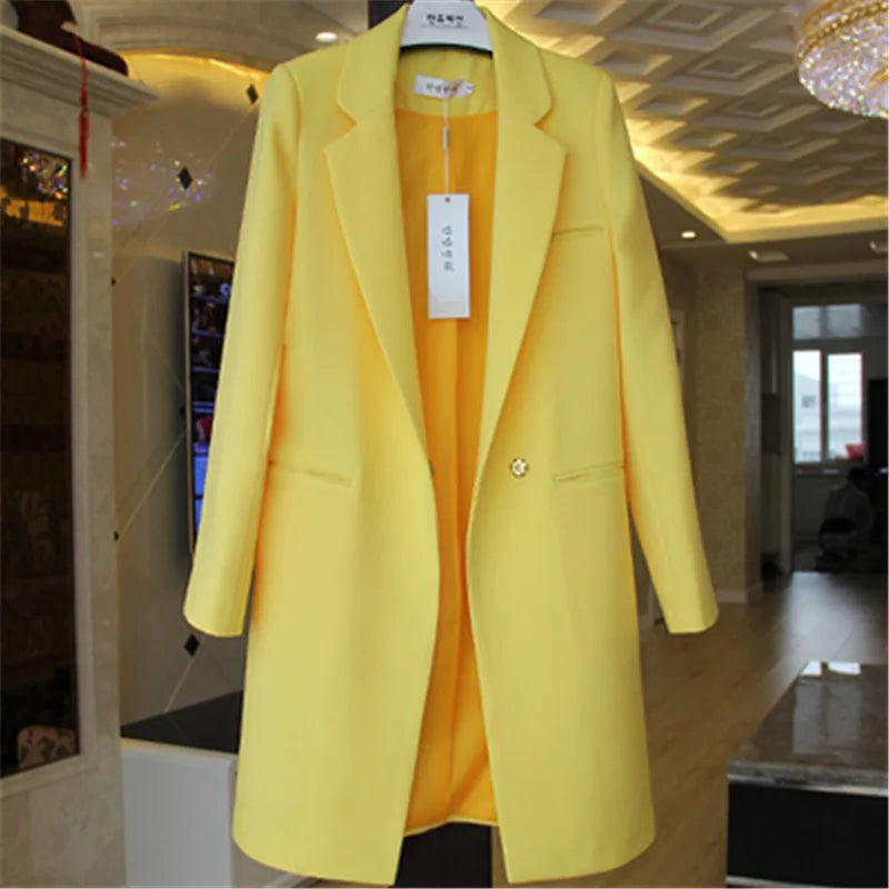 Damen Longline-Blazer mit Ein-Knopf-Verschluss