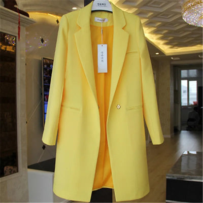 Damen Longline-Blazer mit Ein-Knopf-Verschluss