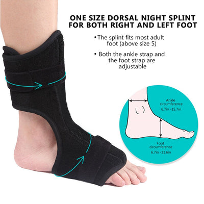 Dorsale Nachtschiene gegen Plantarfasziitis – AFO-Orthopädie-Bandage für Fallfuß zur Linderung von Fersenschmerzen