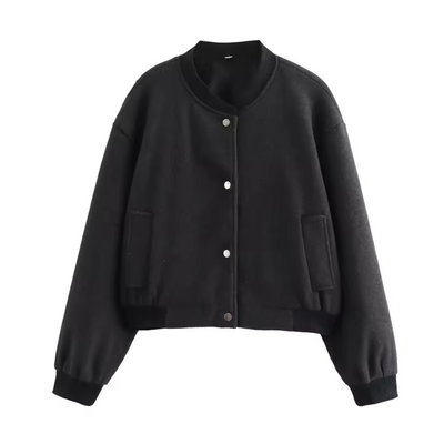 Damen Rundhals Langarmjacke | Kurz
