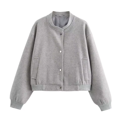 Damen Rundhals Langarmjacke | Kurz