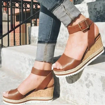Schicke Keilsandalen Für Damen | Riemen Mit Schnalle
