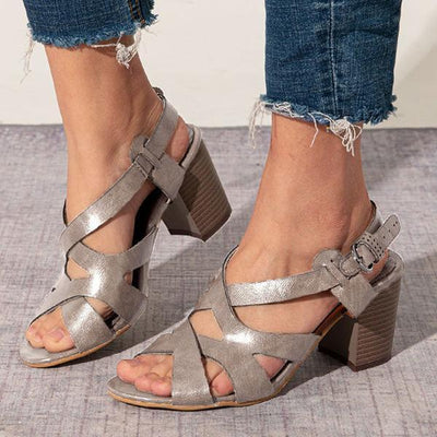 Zavando – Vintage-Sandalen mit Blockabsatz