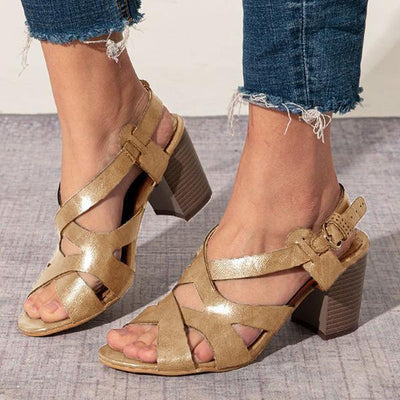Zavando – Vintage-Sandalen mit Blockabsatz