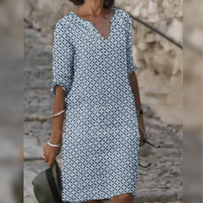 Zavando – Stilvolles bedrucktes knielanges Kleid