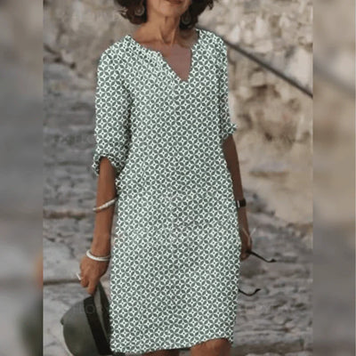 Zavando – Stilvolles bedrucktes knielanges Kleid