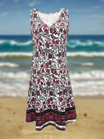 Zavando - Lässiges Strandkleid mit Blumendruck