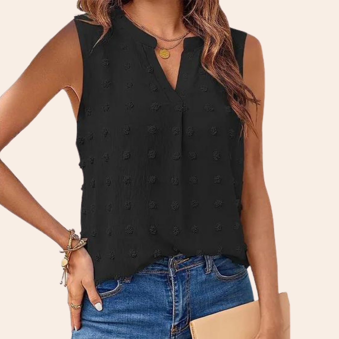 Zavando - Elegante ärmellose Bluse
