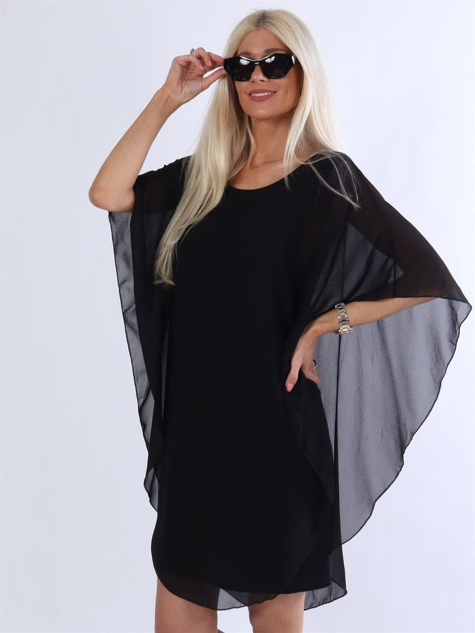 Zavando - Tunika-Kleid mit Chiffon-Lagen