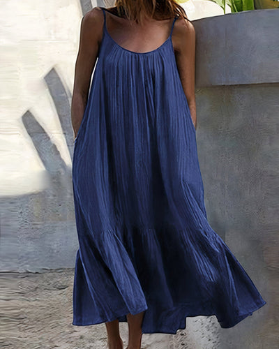 Zavando - Schlichtes ärmelloses Midikleid