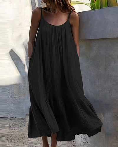 Zavando - Schlichtes ärmelloses Midikleid
