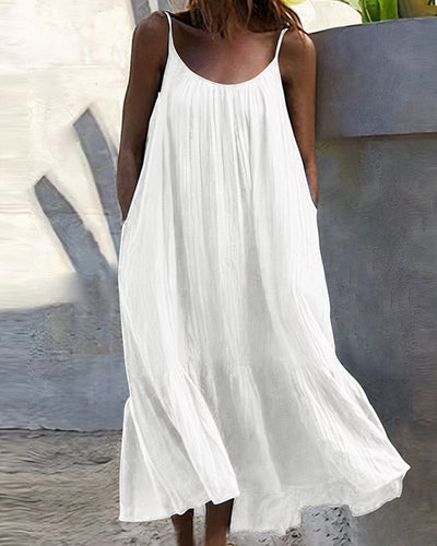 Zavando - Schlichtes ärmelloses Midikleid