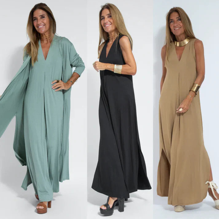 Zavando | Elegantes Zweiteiliges Kleid mit Weste