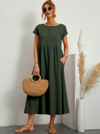 Zavando - Kleid mit Rundhalsausschnitt