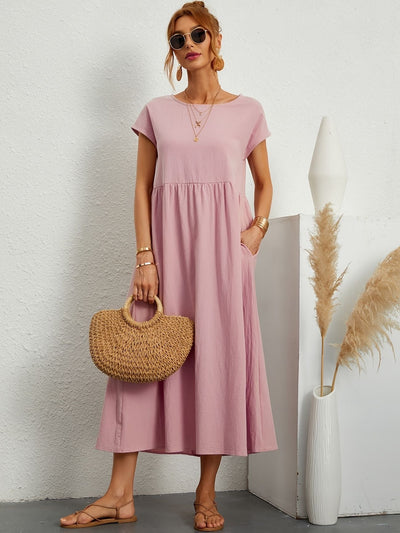 Zavando - Kleid mit Rundhalsausschnitt