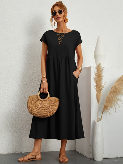 Zavando - Kleid mit Rundhalsausschnitt