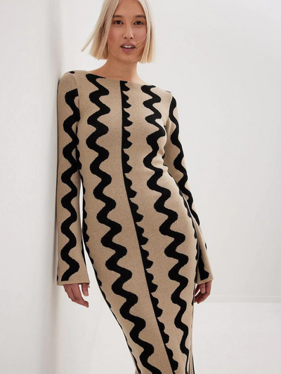 Zavando - Elegantes Langarm Bodycon Kleid