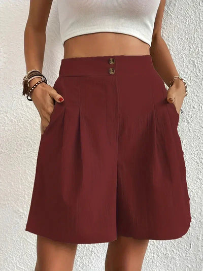 Damen Leinen-Shorts mit hoher Taille