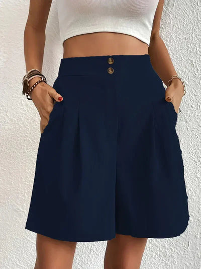 Damen Leinen-Shorts mit hoher Taille
