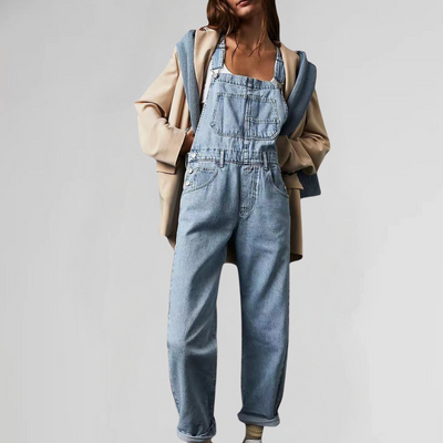 Zavando – Denim-Overall mit gekreuztem Rücken für Damen