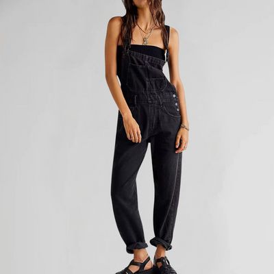 Zavando – Denim-Overall mit gekreuztem Rücken für Damen
