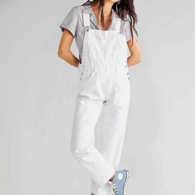 Zavando – Denim-Overall mit gekreuztem Rücken für Damen