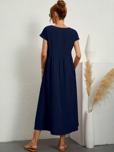 Zavando - Modisches Freizeitkleid mit O-Ausschnitt
