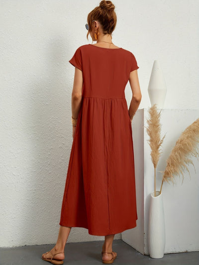 Zavando - Modisches Freizeitkleid mit O-Ausschnitt