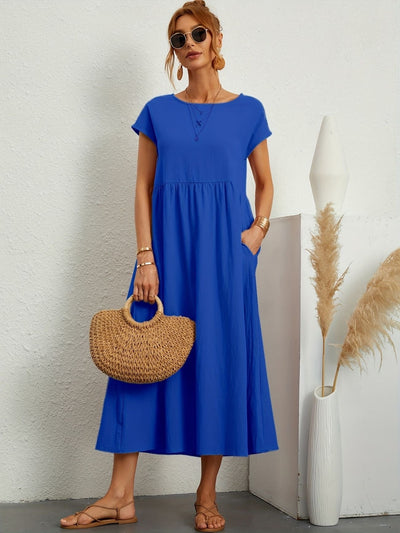 Zavando - Modisches Freizeitkleid mit O-Ausschnitt
