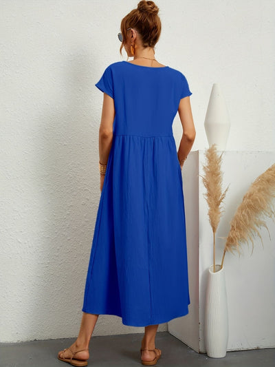 Zavando - Modisches Freizeitkleid mit O-Ausschnitt