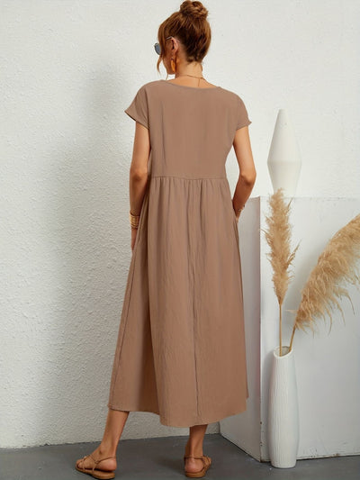 Zavando - Modisches Freizeitkleid mit O-Ausschnitt