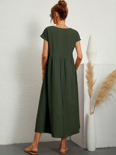 Zavando - Modisches Freizeitkleid mit O-Ausschnitt