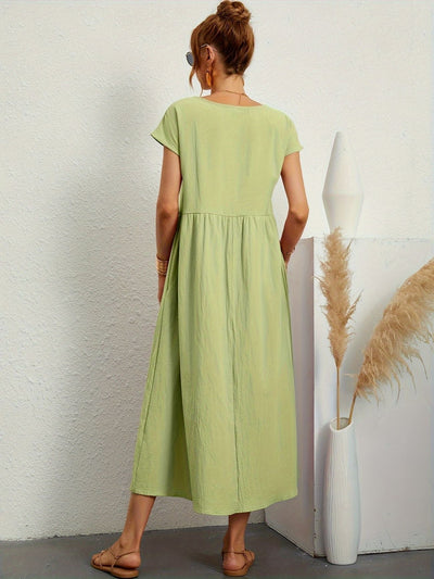 Zavando - Modisches Freizeitkleid mit O-Ausschnitt