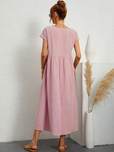 Zavando - Modisches Freizeitkleid mit O-Ausschnitt