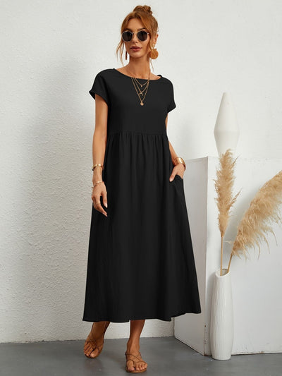 Zavando - Modisches Freizeitkleid mit O-Ausschnitt