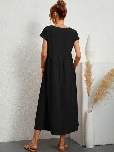 Zavando - Modisches Freizeitkleid mit O-Ausschnitt
