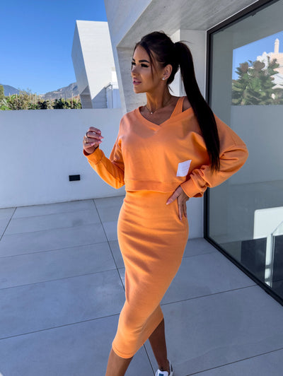 Zavando - Lässiges Sweatshirt und Kleid