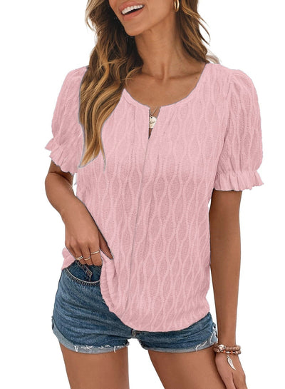 Zavando-Top mit Puffärmeln für Damen – Trendy, locker und bequem