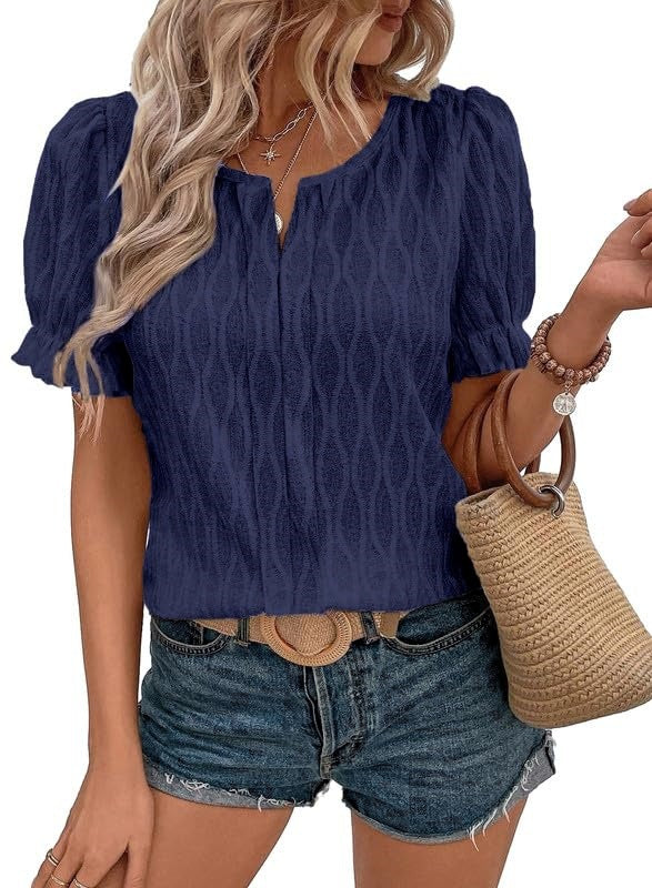 Zavando-Top mit Puffärmeln für Damen – Trendy, locker und bequem