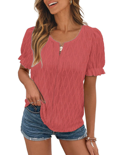 Zavando-Top mit Puffärmeln für Damen – Trendy, locker und bequem