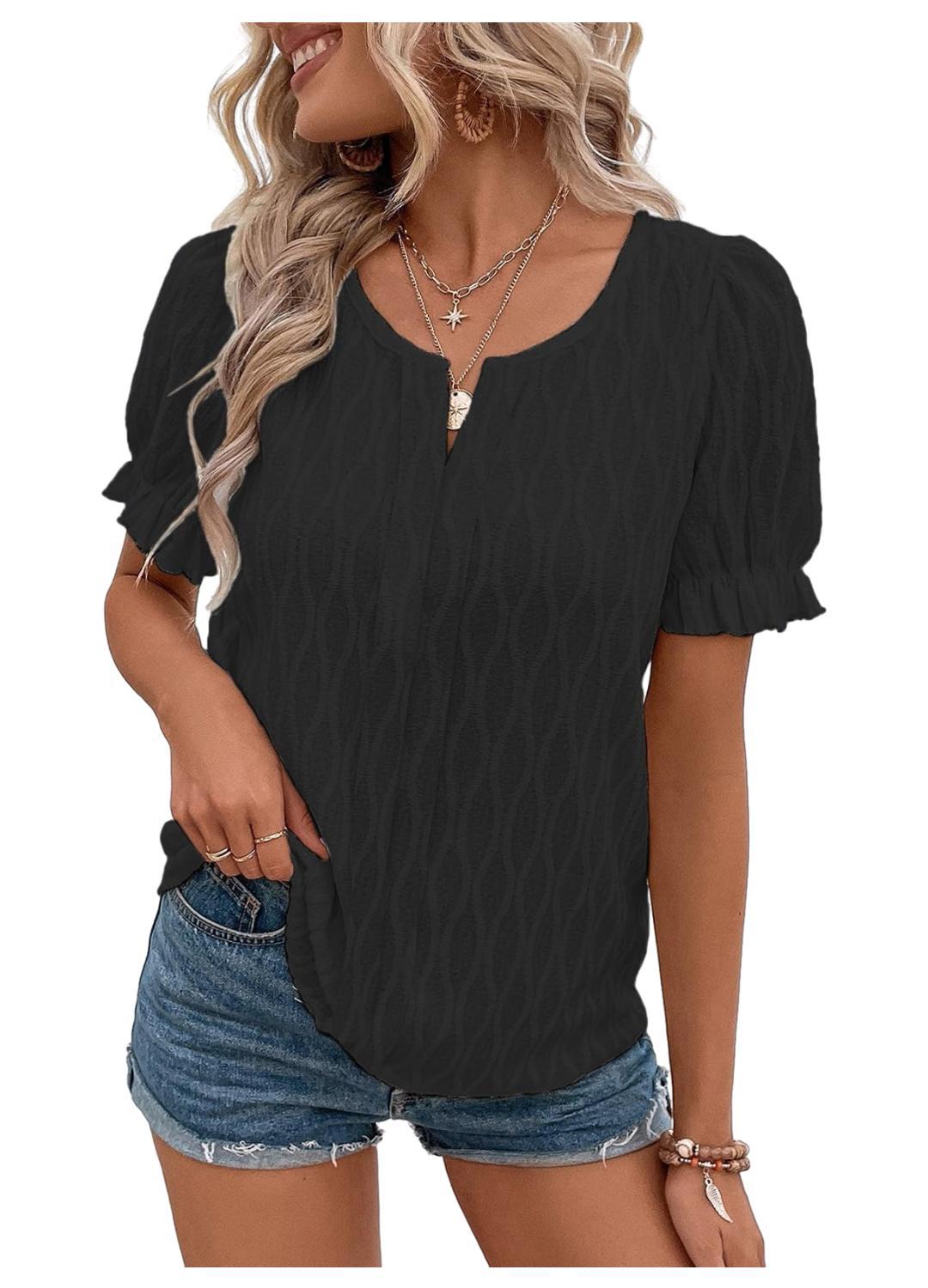 Zavando-Top mit Puffärmeln für Damen – Trendy, locker und bequem