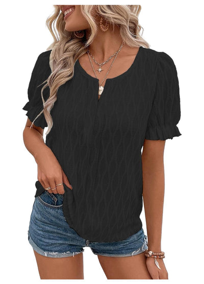Zavando-Top mit Puffärmeln für Damen – Trendy, locker und bequem
