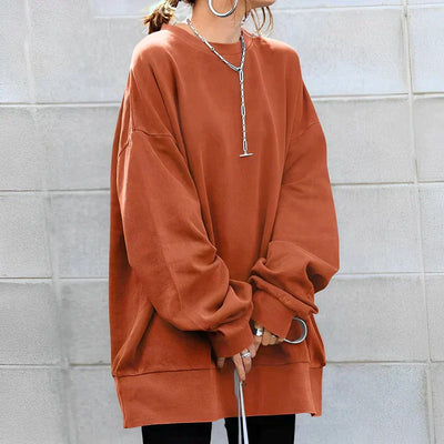 Übergroßes Rundhals Sweatshirt Für Damen | Lange Ärmel