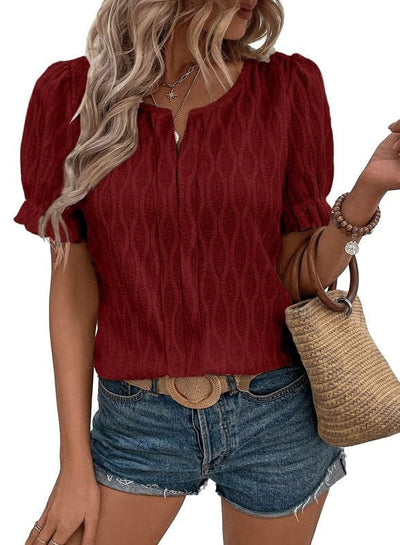 Zavando-Top mit Puffärmeln für Damen – Trendy, locker und bequem