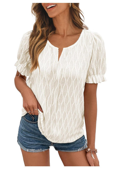 Zavando-Top mit Puffärmeln für Damen – Trendy, locker und bequem