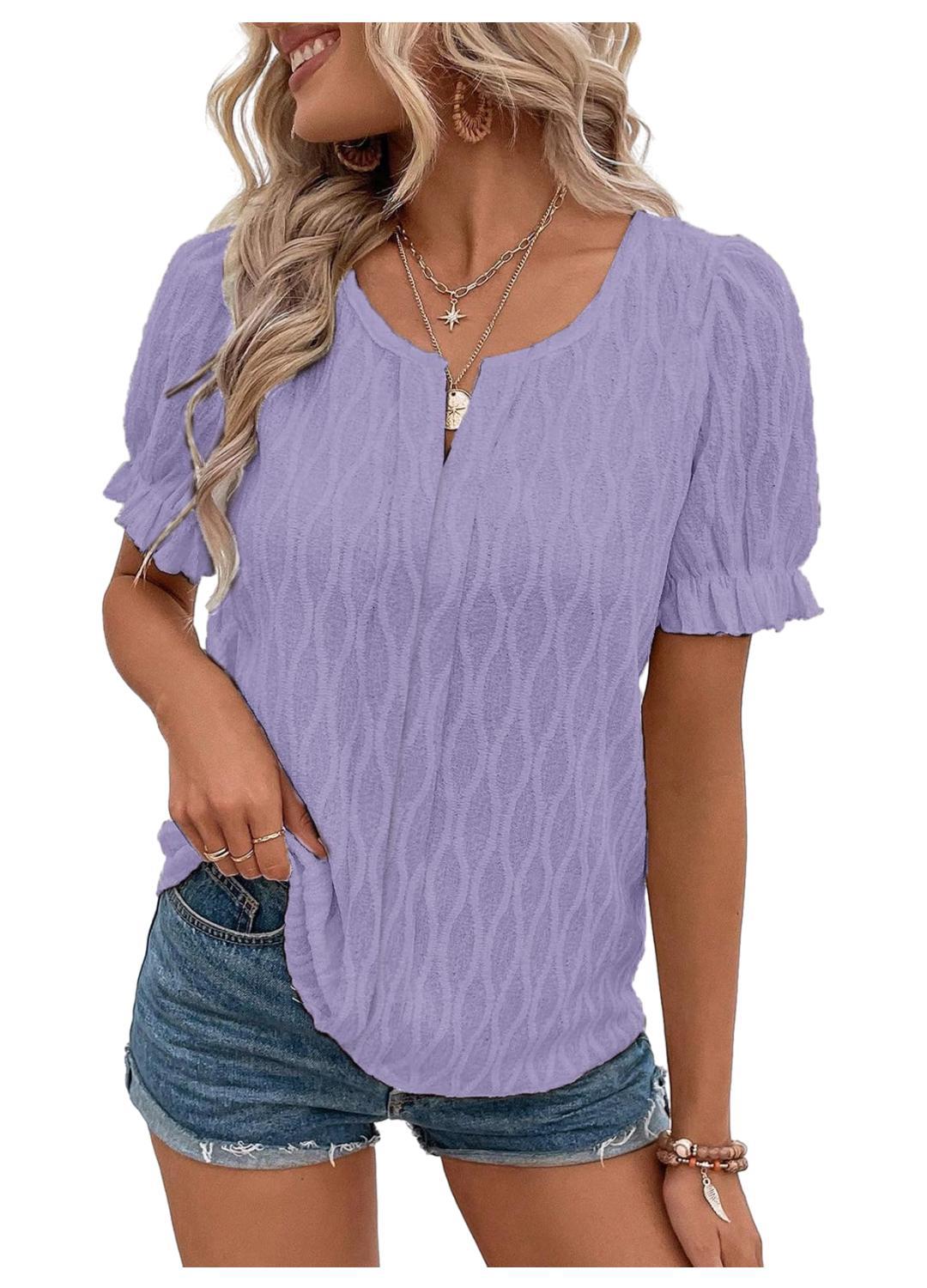 Zavando-Top mit Puffärmeln für Damen – Trendy, locker und bequem