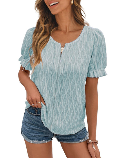 Zavando-Top mit Puffärmeln für Damen – Trendy, locker und bequem