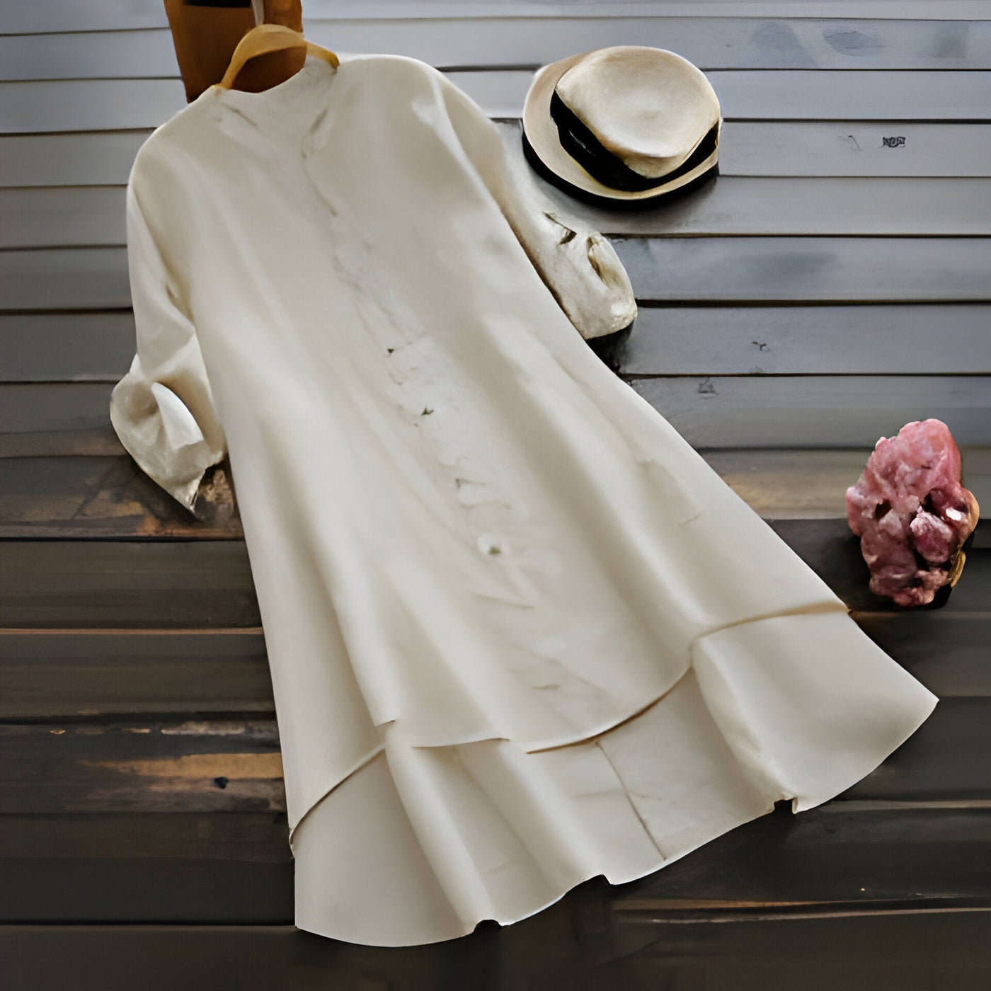 Zavando - Sommerkleid aus Baumwolle und Leinen in Übergröße