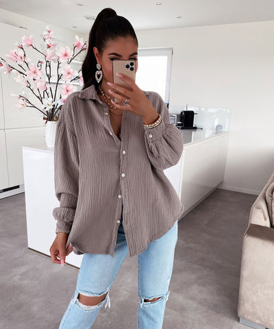 Zavando - Oversize Musselin Bluse Freya